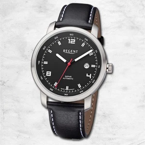 Regent Lederband Herren Uhr GM-2104 Armbanduhr Automatik schwarz URGM2104 - Bild 1 von 5