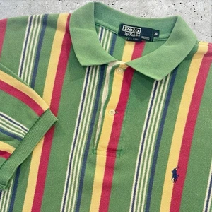 Vintage Polo Ralph Lauren Herren Hemd helle Streifen Baumwolle Piqué Poloshirt XL - Bild 1 von 7