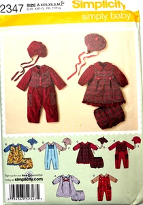 Simplicity Sewing Pattern Baby Infant Dress Romper Hat  New Uncut 2347 - Picture 1 of 2