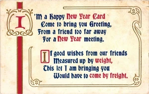 Vintage Weihnachten Neujahr Gruß Postkarte von Sandford Card Co - Bild 1 von 2