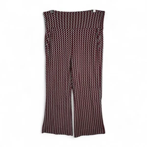 Cabi Kelly Women's Gaucho Pants 5677 Large Red Multicolor Wide Leg Cropped - Picture 1 of 10