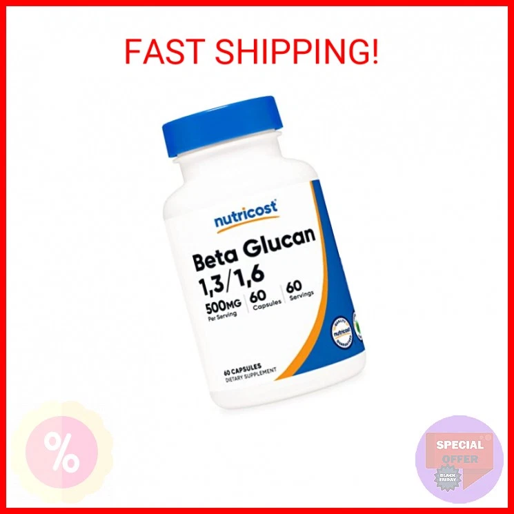 Nutricost Beta Glucan Capsules 500mg 60 Capsules (60 Servings)