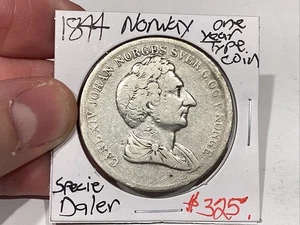 Norway 1844 1 Speciedaler -1 Year Type Coin -Scarce - Picture 1 of 6