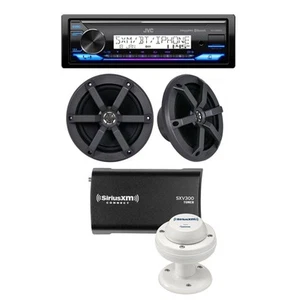Paquete de receptor y altavoz marino JVC KD-PKX38MBS con SiriusXM SXV300M1 - Imagen 1 de 10
