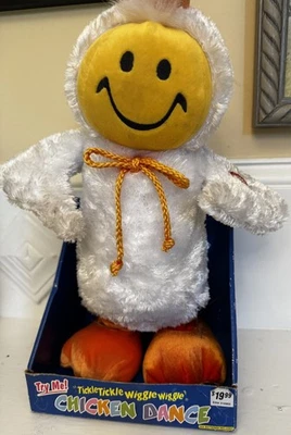 Dan Dee Yellow Happy Face Plush In White Chicken Costume Animated Toy Works - Image 1 of 4