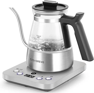 Hervidor eléctrico de cuello de cisne KEG5831, vidrio de acero inoxidable con control de temperatura - Imagen 1 de 7