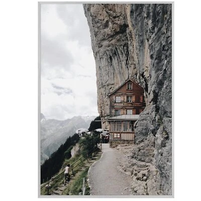 Marco de fotos de aluminio marco de póster acrílico frontal negro dorado 12 tamaños montaje en pared Foto 1 de 4