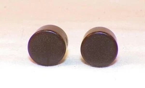 2 Chocolate Brown Bakelite Buttons Drum Round 2 Sew Thru Holes Vintage #36 - Picture 1 of 4