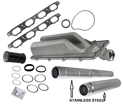 Tubo de alimentación plegable de transferencia de agua de refrigerante (acero inoxidable) + kit para BMW V8 Foto 1 de 2