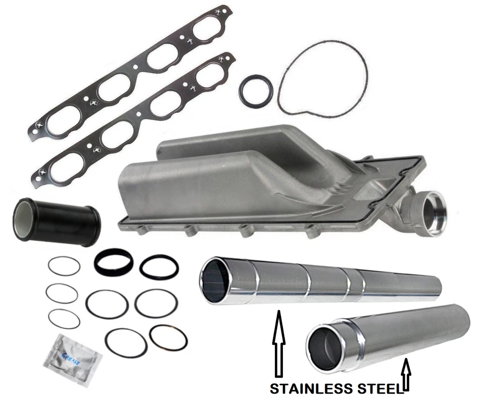 Tubo de alimentación plegable de transferencia de agua de refrigerante (acero inoxidable) + kit para BMW V8 Foto 1 de 2