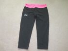 Under Armour Activewear Pants, Youth Large, Ylg, Fitted, Heat Gear, Black/Pink