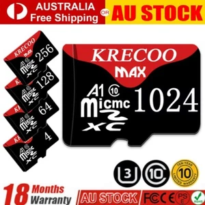 Micro SD Card KRECOO Ultra Extreme 128/256/512GB/1TB Class10 Memory High Speed - Picture 1 of 17