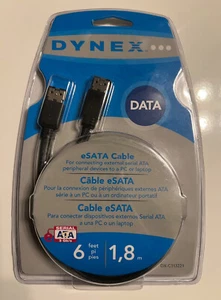 (#63) Dynex eSSATA Cable 6 ft Supports 3 GBPS EXTERNAL SERIAL ATA DX-C113221 - Picture 1 of 2