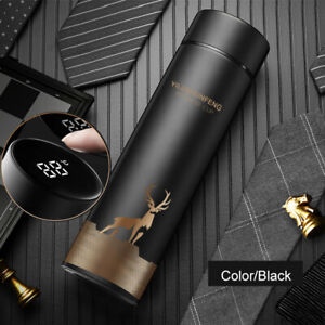 LED Insulated Travel Coffee Mug Cup Thermal Flask Vacuum Thermos Stainless Steel