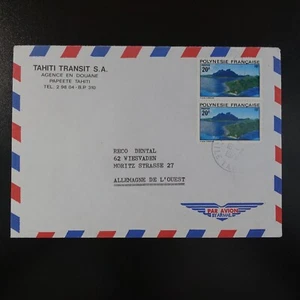 POLYNÉSIE FRANÇAISE N°102 x2 sur LETTRE oblitéré CaD ILE TAHITI - Imagen 1 de 2