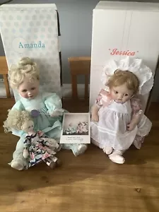 The Hamilton collezione Heritage Dolls bambola vintage in porcellana - Amanda & Jessica - Foto 1 di 12