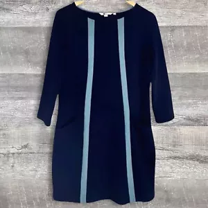 Boden Anita osmanische Rippstrick Tunika Minikleid 8 dunkelblau Taschen tailliert Mod - Bild 1 von 7