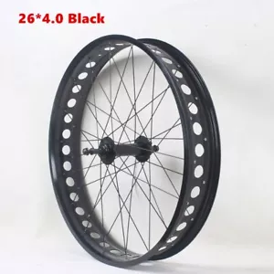 26*4.0 Snow Bike Fat Wheelset Super Wide 20Inch Bicycle Front/Rear Disc Brake - Picture 1 of 14