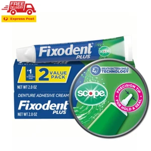 Food Seal plus Scope Denture Adhesive Cream Twin Pack, 4 Oz - Picture 1 of 11