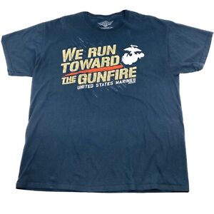 Koszulka męska United States Marine Corp rozmiar XL "We Run Toward The Gunfire" czarna
