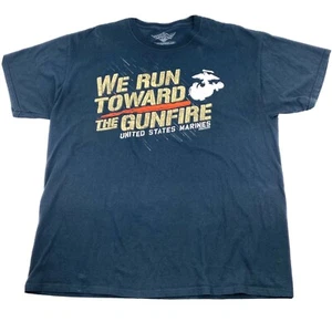 Camiseta United States Marine Corp Para Hombres Talla XL "Corremos hacia el tiroteo" Negra - Imagen 1 de 6