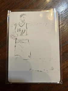 Pau Gasol 2016-17 Panini Flawless Vertical Patch Auto PRINTING PLATE Black #1/1 - Picture 1 of 2
