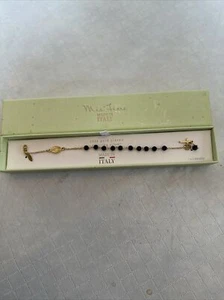 MIA FIORE ITALIEN Armband 18 KT VERGOLDET Sterlingsilber PERLEN KREUZ ROSENKRANZ - Bild 1 von 5