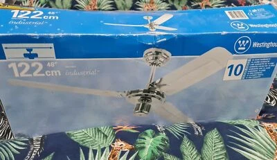 westinghouse industrial 48" chrome ceiling fan  brand new in box air con - Image 1 of 4