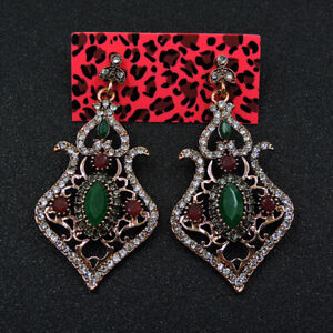 Multi-Color Betsey Johnson rare rhinestone earrings girl Fashion wedding jewelry