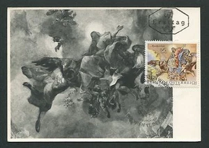 AUSTRIA MK 1968 FRESCOS BARROCOS IGLESIA VIENA MAPA MÁXIMO MAXI CARD MC d5217 - Imagen 1 de 2