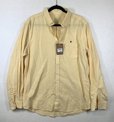 NUEVO CON ETIQUETAS GH Bass & Co Camisa Para Hombres L Abotonada Manga Larga Amarilla 100% Algodón Informal Foto 1 de 4