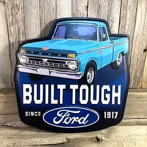 Ford Trucks Built Tough F Series 12" Metal Tin Sign Vintage Man Cave Garage New - Picture 1 of 3