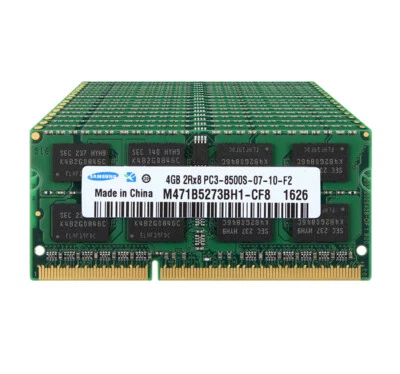 20X 4GB 2RX8 DDR3 1066MHz PC3-8500S 204PIN SODIMM Laptop RAM Memory For Samsung" - Image 1 of 4