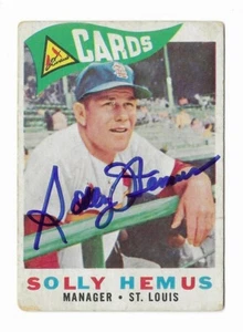 1960 Topps #218 Solly Hemus (d. 2017) Manager St Louis Cardinals SIGNED COA - Bild 1 von 2