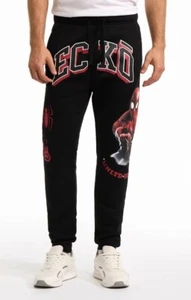 NWT Ecko Unltd. X Marvel Spider Man Y2K Men's Fleece Jogger Pants Black Medium M - Picture 1 of 12