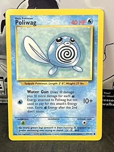 Pokemon TCG: Poliwag 59/102 (Unlimted Base Set) LP/MP Condition - Picture 1 of 2
