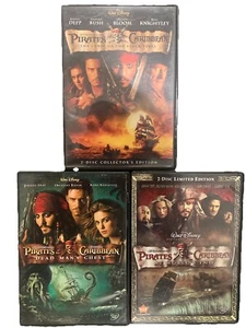 Pirates of the Caribbean Trilogy (1, 2 & 3) DVDS Excellent Collection - Picture 1 of 4