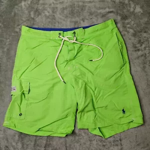Polo Ralph Lauren Board Shorts Uomo Medio Verde Neon Costume da Bagno Foderato in Rete - Foto 1 di 12