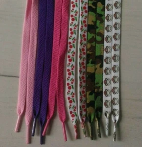 lacets plats chaussure violet, rose, singe, cerises, militaire 1,10 m x 0,80 cm - Imagen 1 de 7