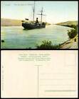 Ägypten alte farbige Postkarte Blick auf den Canal au Ghirsch, Dampfschiff & Panorama