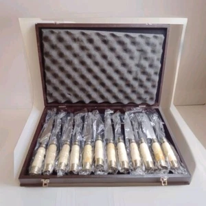 GRAN CRIOLLO Bone Handle Handcrafted Cutlery Set 12 Piece Set 6 Forks & 6 Knives - Picture 1 of 19