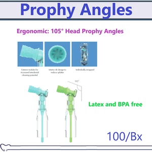 Ángulos profilatorios dentales copa suave copa regular ergonómica ángulo de cabeza 105°, 12/100/Anx - Imagen 1 de 10