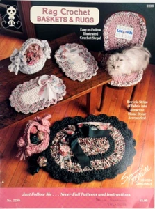RAG HÄKELKÖRBE UND TEPPICHE Faltblatt Buch Muster #2238 Design Originale - Bild 1 von 2