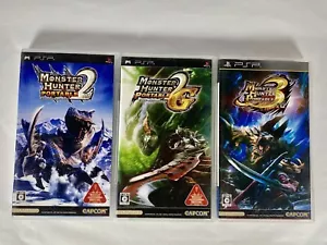 PSP Monster Hunter Portable 2nd 2nd G 3rd set Japan PlayStation Portable Game JP - Picture 1 of 24