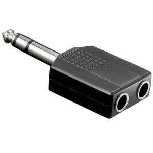 Y Audio Adapter 6,3mm Stereo Klinke Stecker auf 2x 6,35mm stereo Buchsen - Bild 1 von 1