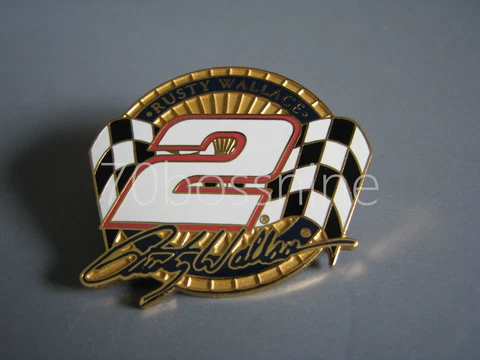 RUSTY WALLACE #2 CHECKER FLAG LOGO NASCAR RACING HAT PIN LAPEL PIN Cover