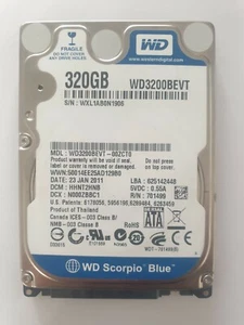 WD3200BEVT-00ZCT0, DCM: HHNT2HNB, JAN 2011, Western Digital 320Gb 2.5" Sata HDD - Picture 1 of 2