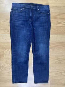Lucky Brand 121 Slim Straight Men’s Size 38x32 Blue Jeans Dark Wash Denim - Picture 1 of 8
