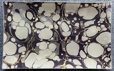 Bandeja de vidrio decoupage de mármol West Elm 11"x7" azul dorado nuevo en caja plato de baratija XL Foto 1 de 4