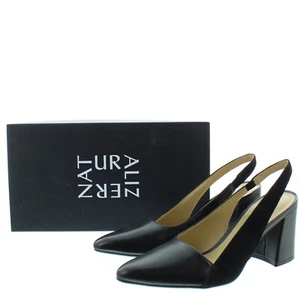 Naturalizer Womens Hannie Leather N5 Contour Heel Pump Slingback Black - Picture 1 of 9